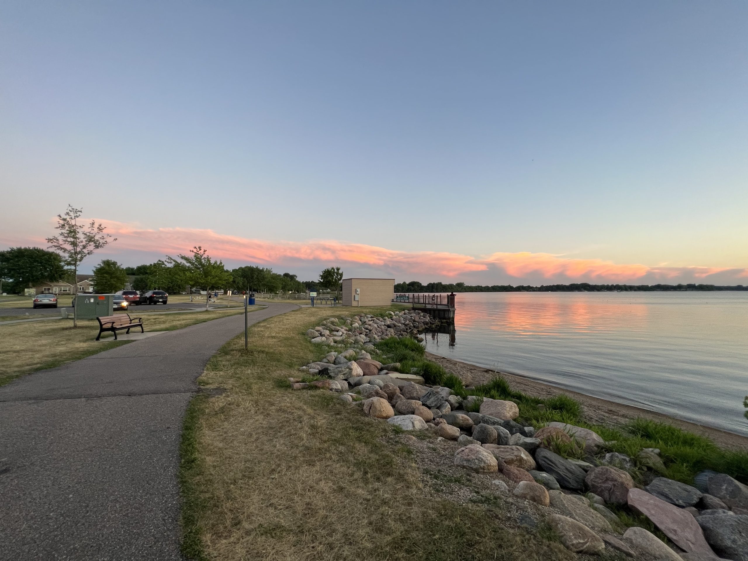 Enjoy walking or biking around Okabena Lake in Worthington, MN